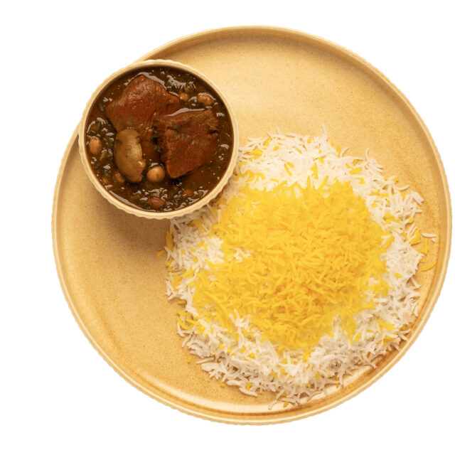 چلوخورشت قرمه سبزی
